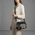 Elegant Crossbody Bag with Handcrafted Elephant Motif | Premium Black Sling