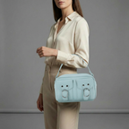 Urban Edge Structured Handbag - Ice Blue Edition