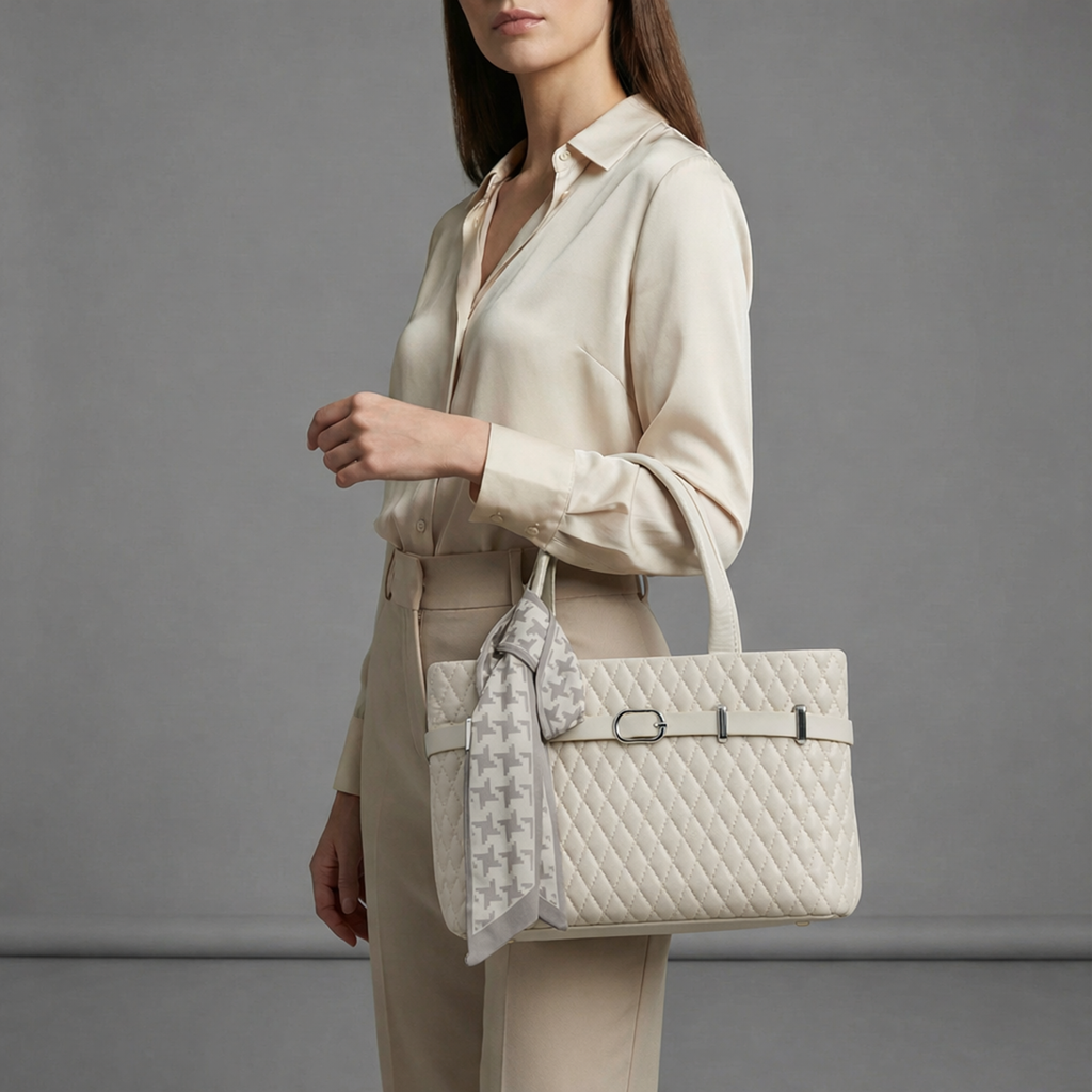 Blush Quilted Party Bag- Pure White