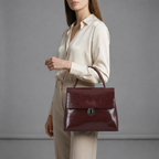 The Power Poise - Cherry Red Briefcase Luxury Handbag