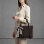 Brown Braided Velvet Luxury Handbag