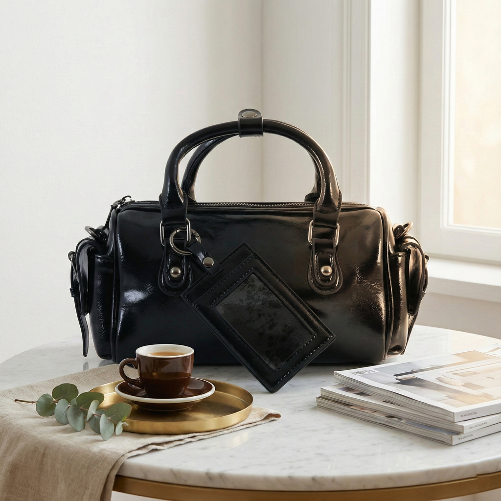 Urban Edge Structured Handbag - Black Coal Edition