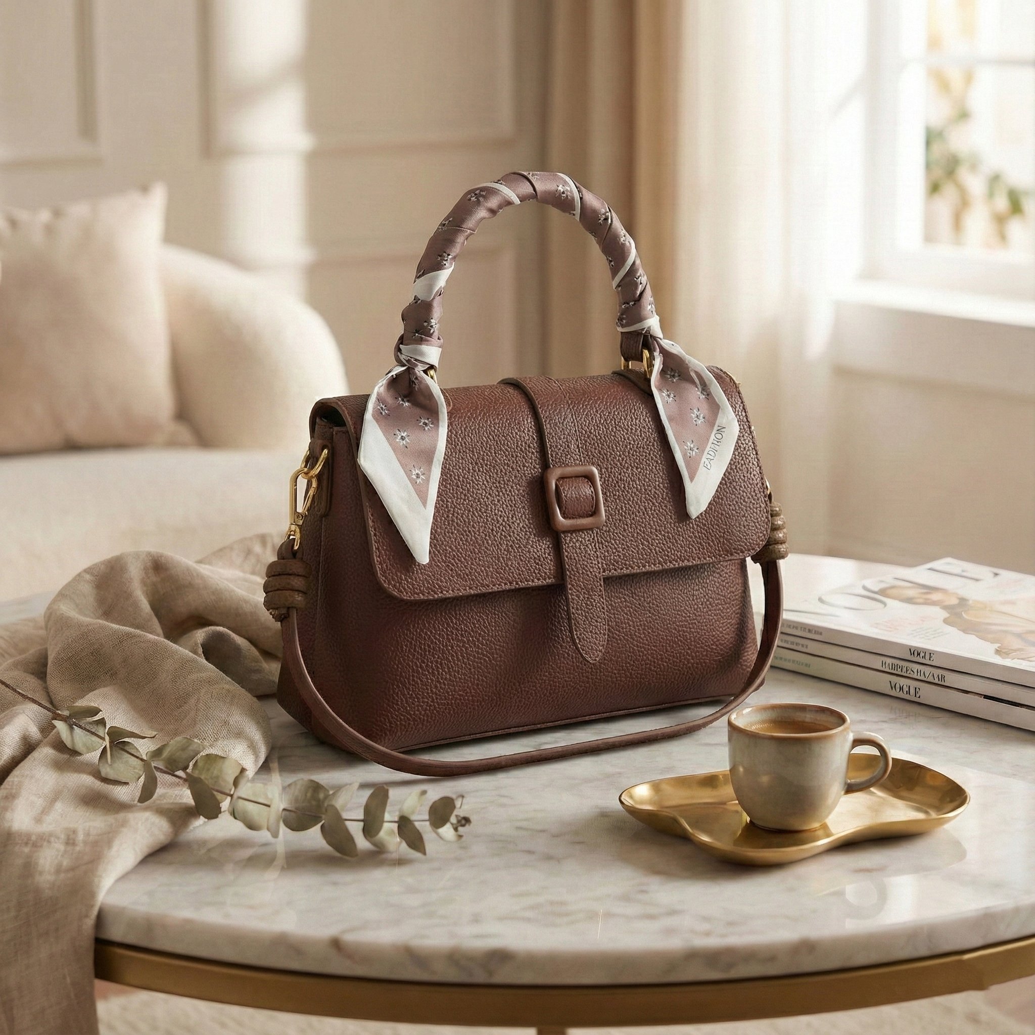 Elegant Brown Top-Handle Bag for Women | Timeless Everyday Luxury