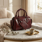 Urban Edge Structured Handbag - Cherry Red Edition