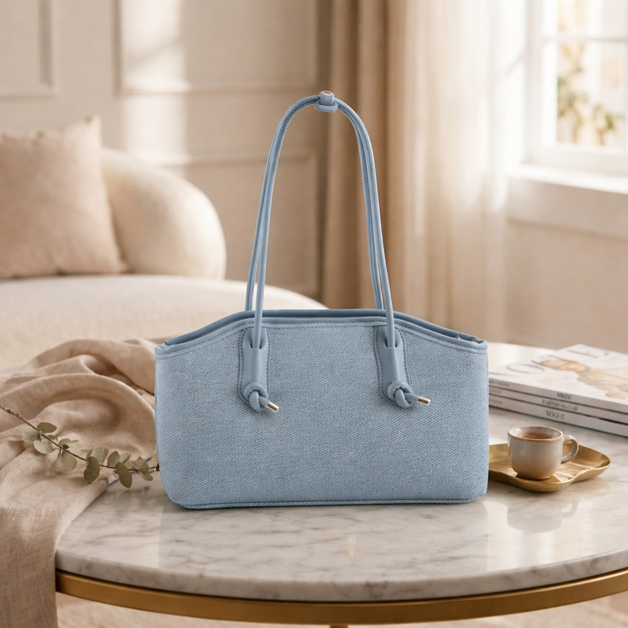 Sky Blue Structured Everyday Handbag