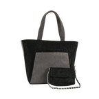 Dual Luxury Tote - Black and Grey