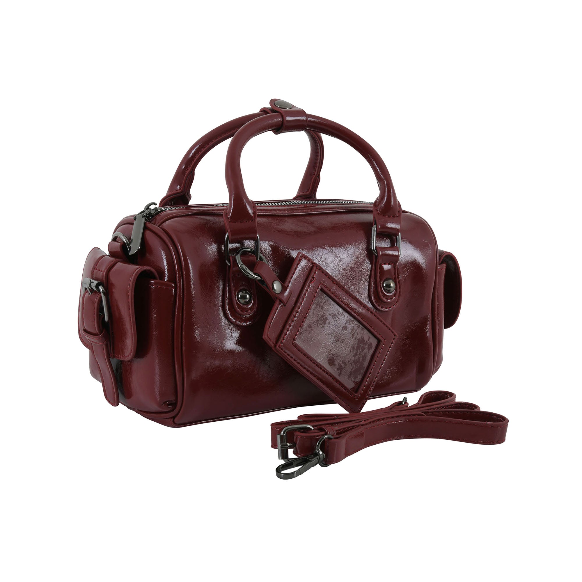 Urban Edge Structured Handbag- Cherry Red