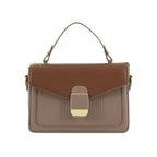 Taupe & Brown Structured Top-Handle Sling Bag for Women | Elegant Everyday Handbag