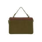 Olive & Brown Structured Top-Handle Sling Bag for Women | Elegant Dual-Tone Handbag