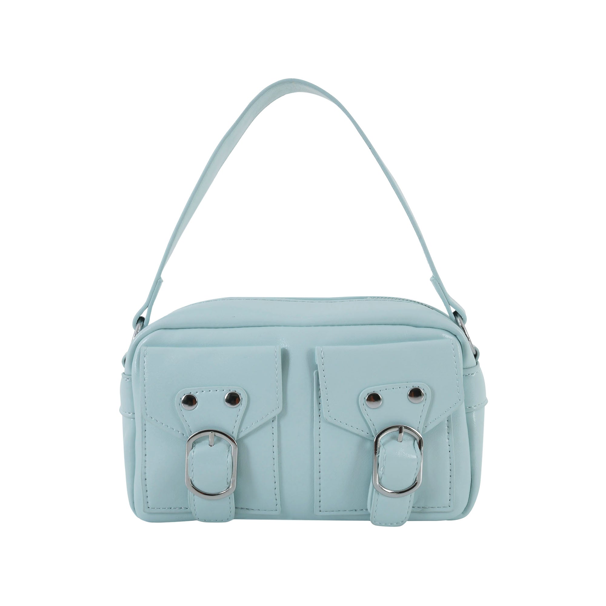 Urban Edge Structured Handbag- Ice blue