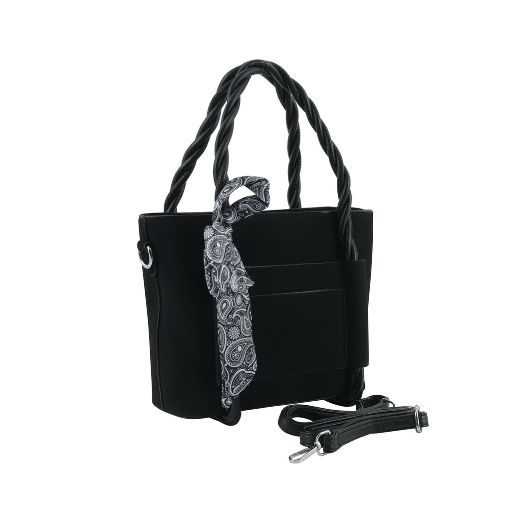 Black Braided Velvet Luxury Handbag
