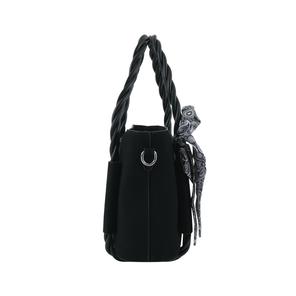 Black Braided Velvet Luxury Handbag