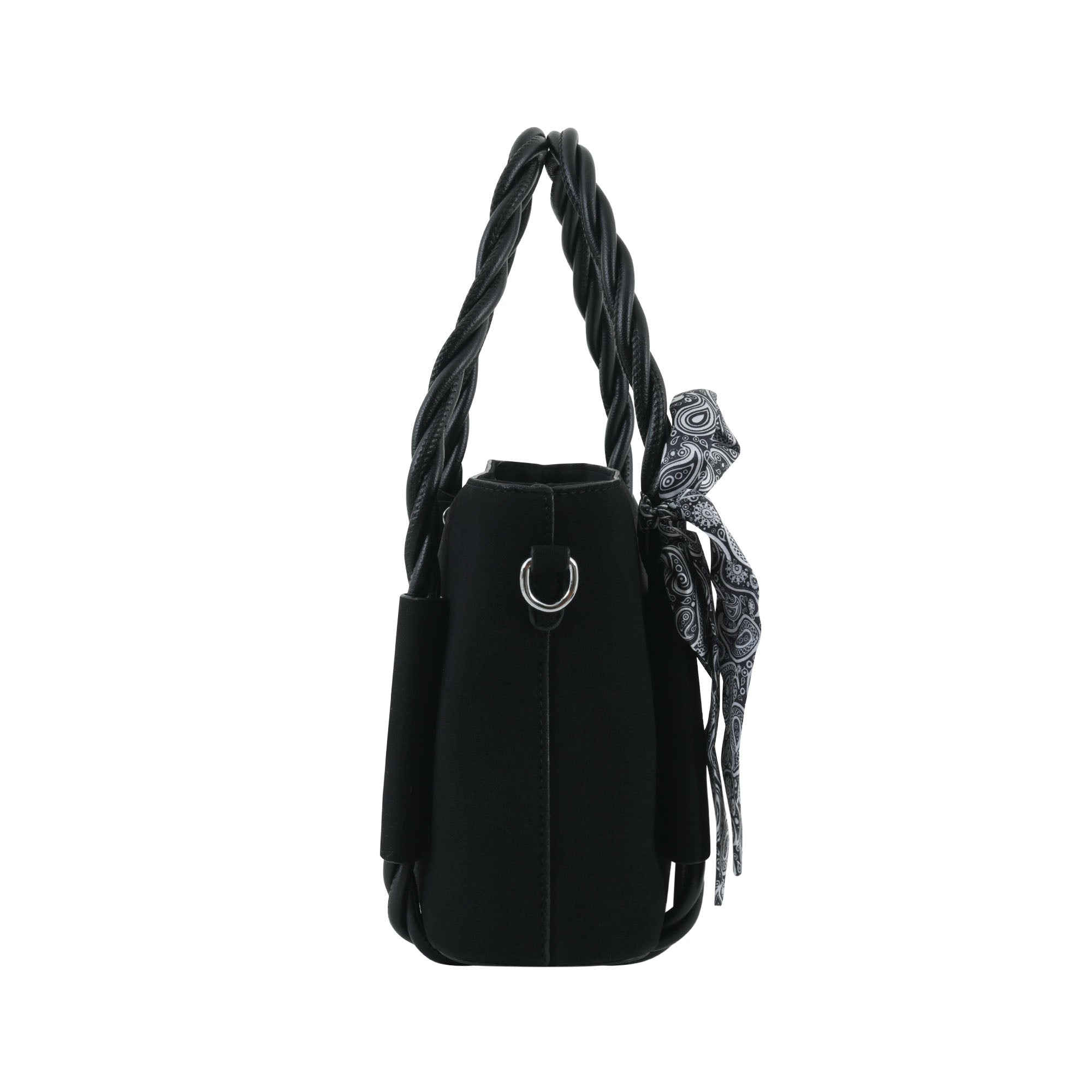 Black Braided Velvet Luxury Handbag