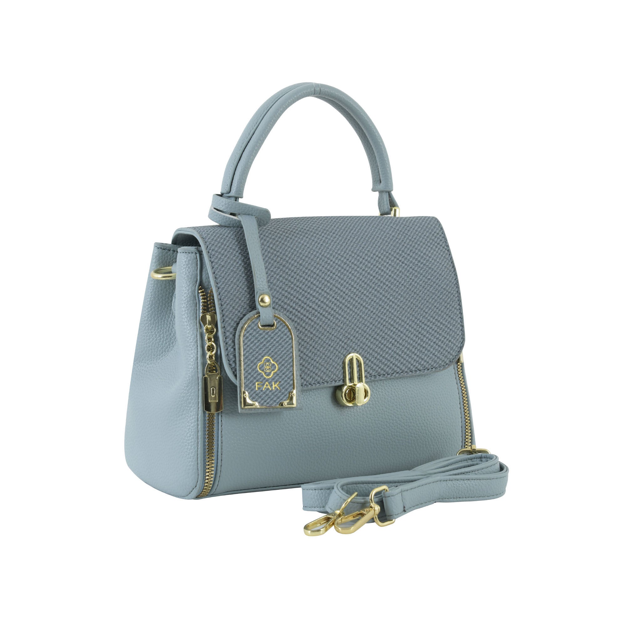 Sky Blue Structured Top-Handle Bag for Women | Elegant Everyday Handbag
