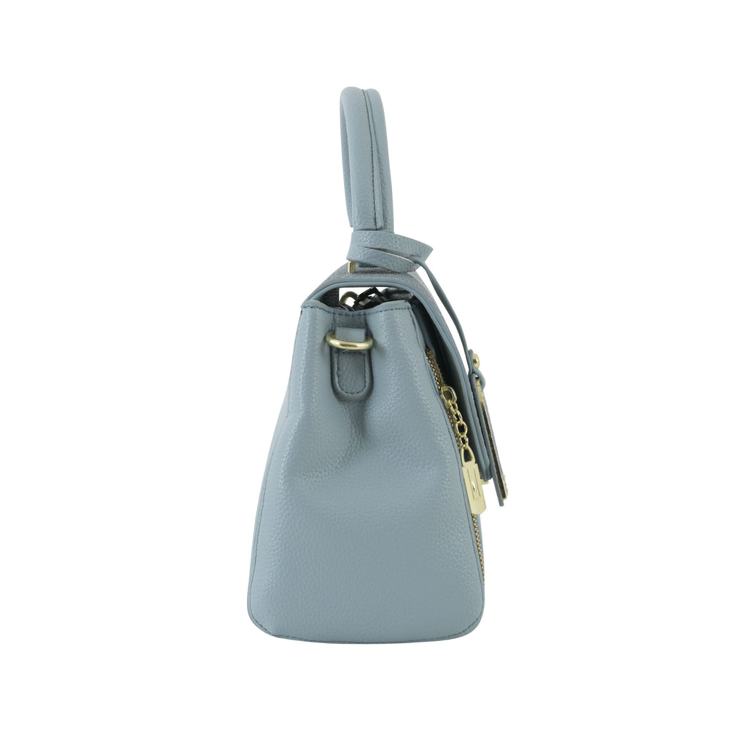 Sky Blue Structured Top-Handle Bag for Women | Elegant Everyday Handbag