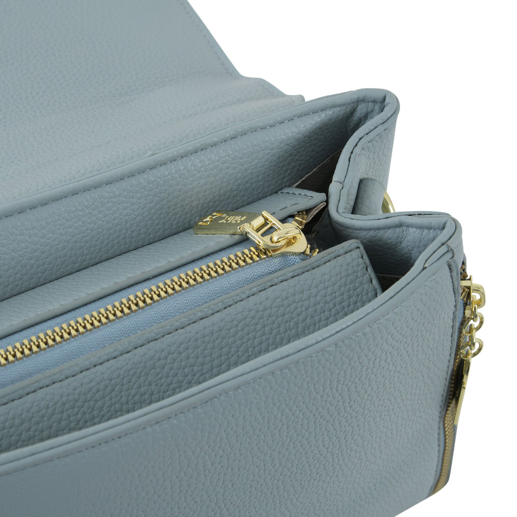 Sky Blue Structured Top-Handle Bag for Women | Elegant Everyday Handbag
