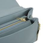Sky Blue Structured Top-Handle Bag for Women | Elegant Everyday Handbag