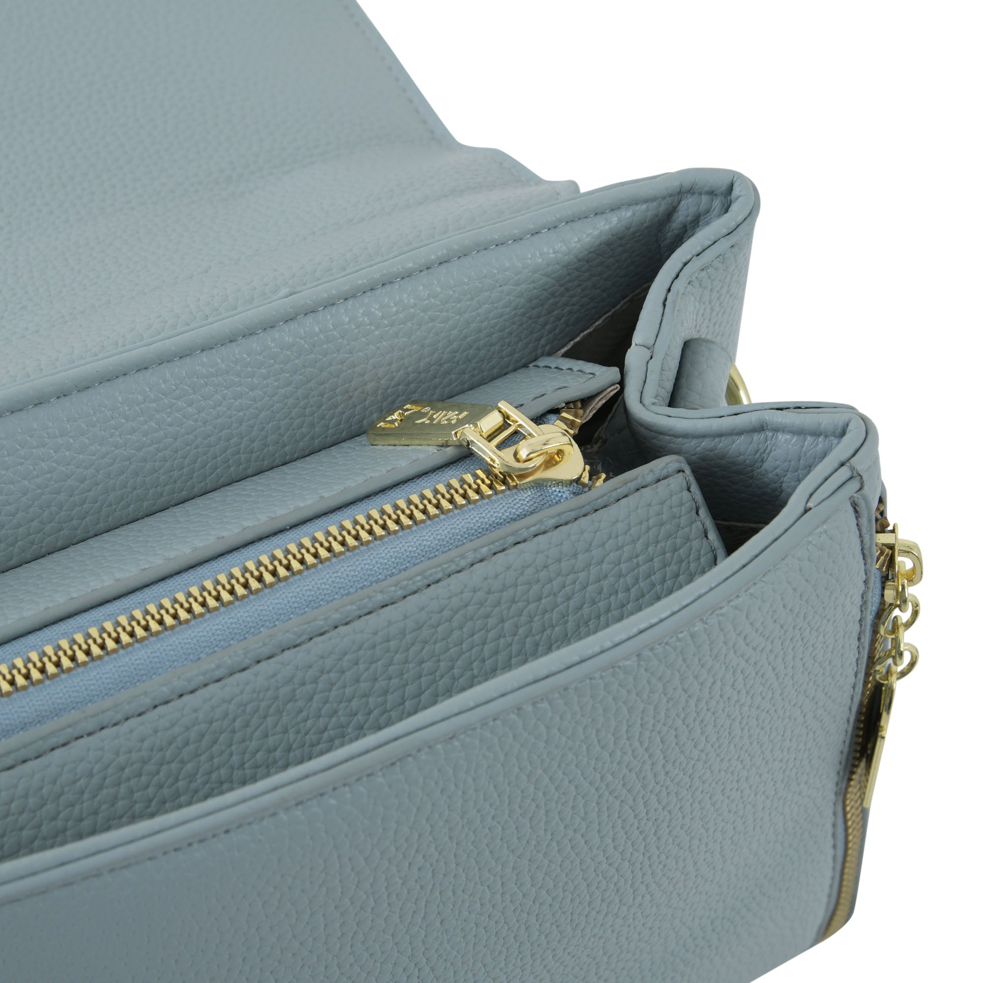 Sky Blue Structured Top-Handle Bag for Women | Elegant Everyday Handbag