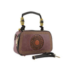 Dusty Rose Artisanal Top-Handle Bag with Mandala Design