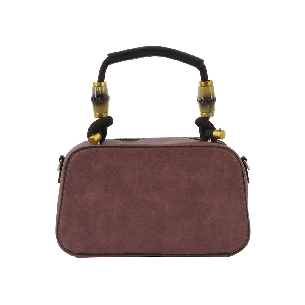 Dusty Rose Artisanal Top-Handle Bag with Mandala Design