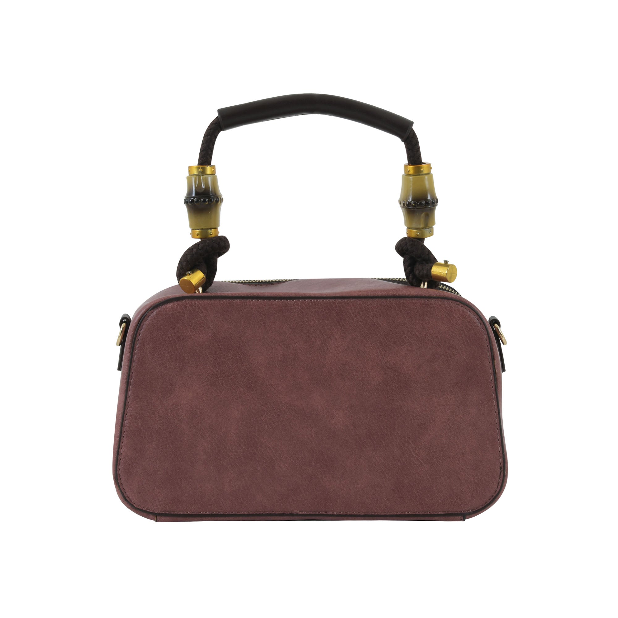 Dusty Rose Artisanal Top-Handle Bag with Mandala Design