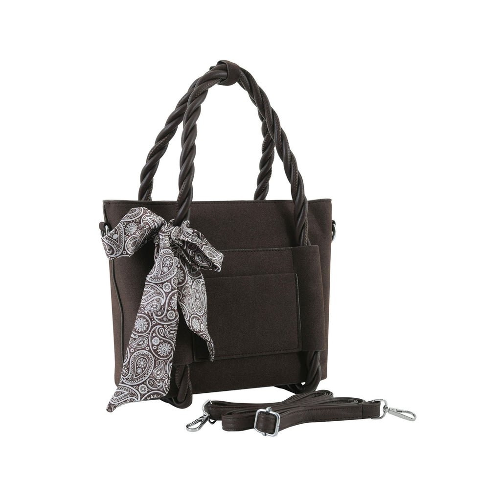 Brown Braided Velvet Luxury Handbag