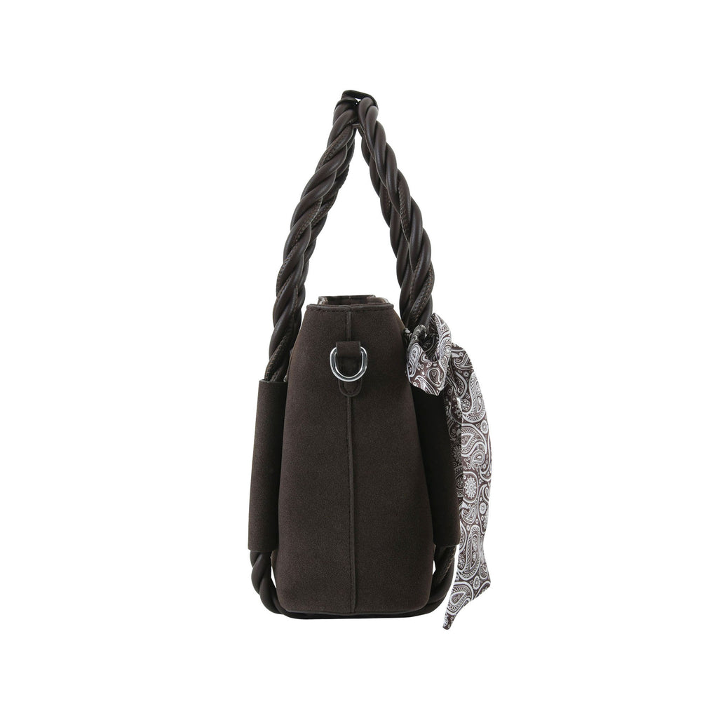 Brown Braided Velvet Luxury Handbag