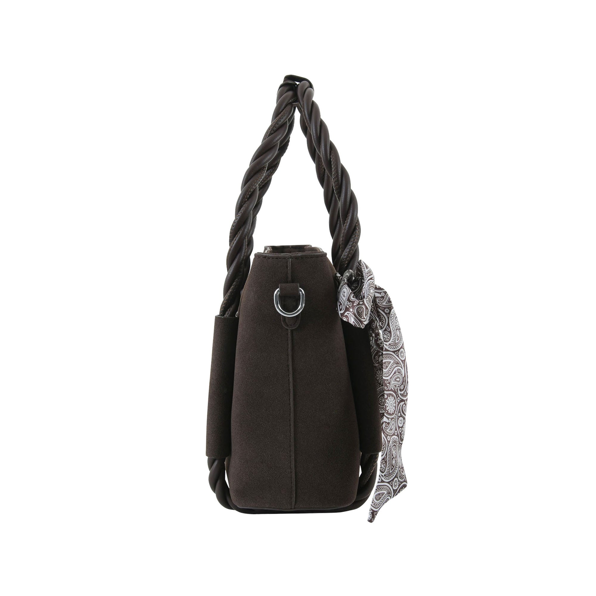 Brown Braided Velvet Luxury Handbag