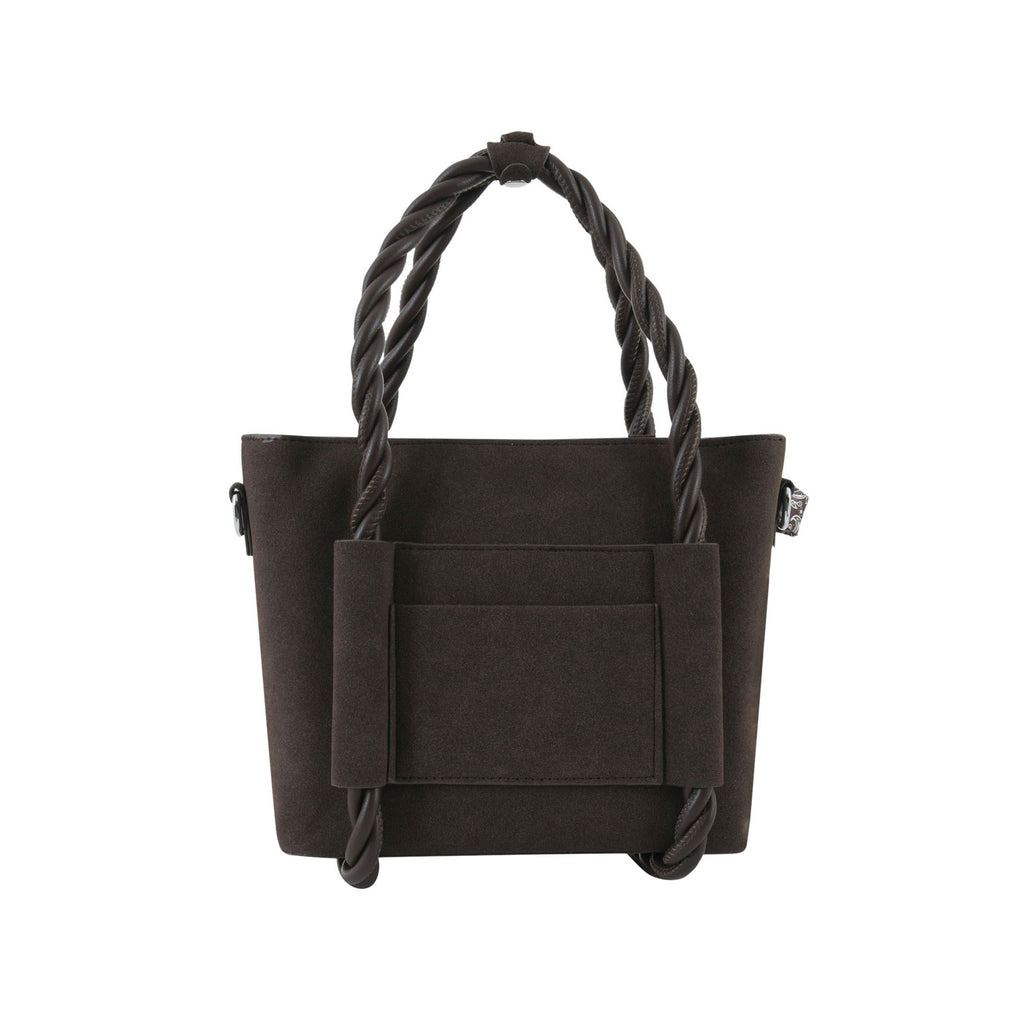 Brown Braided Velvet Luxury Handbag