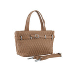 Blush Quilted Party Bag- Coffee Brown