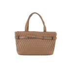 Blush Quilted Party Bag- Coffee Brown