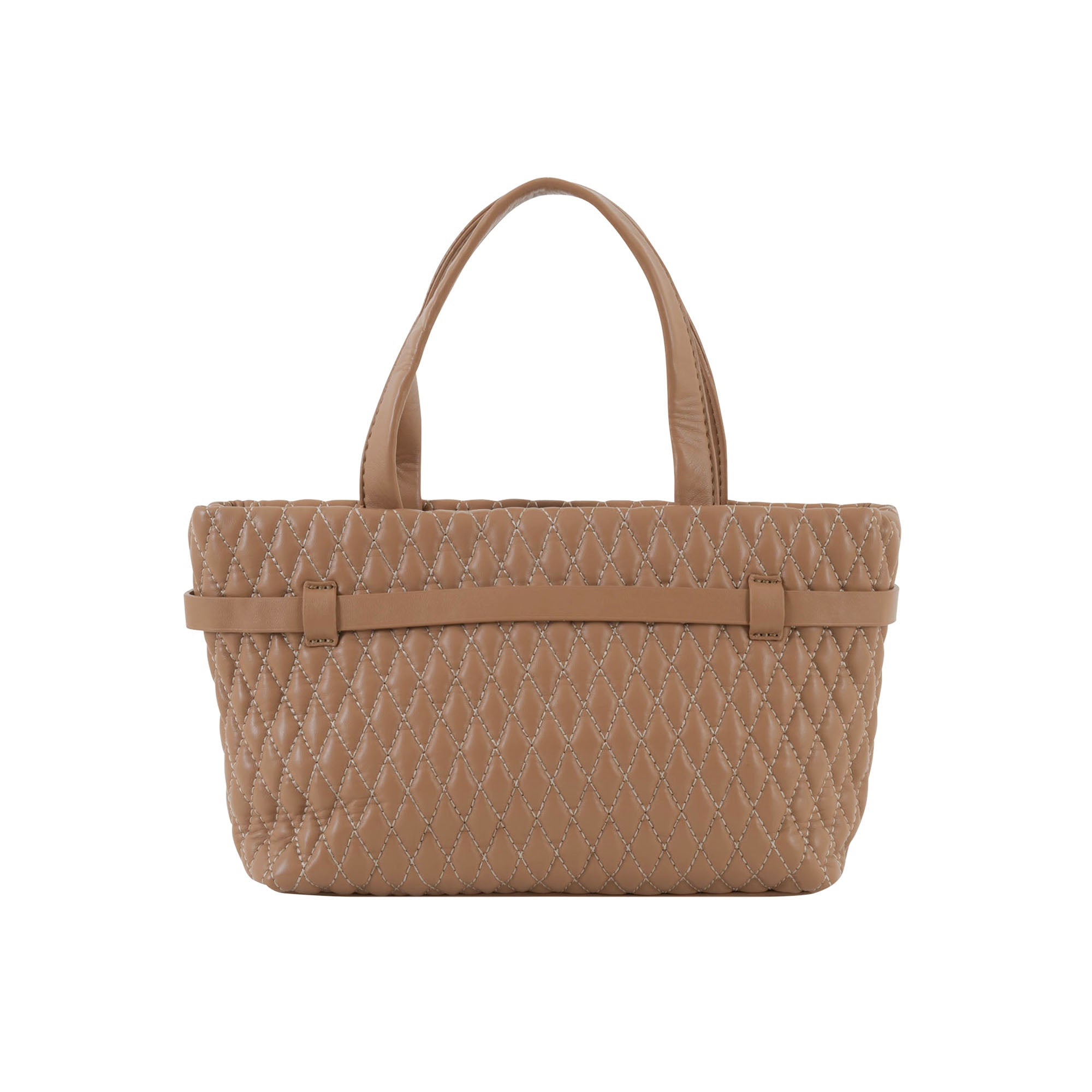 Blush Quilted Party Bag- Coffee Brown