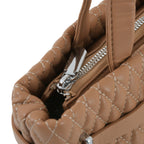 Blush Quilted Party Bag- Coffee Brown