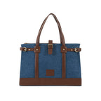 Denim Luxury Blue and Tan Tote