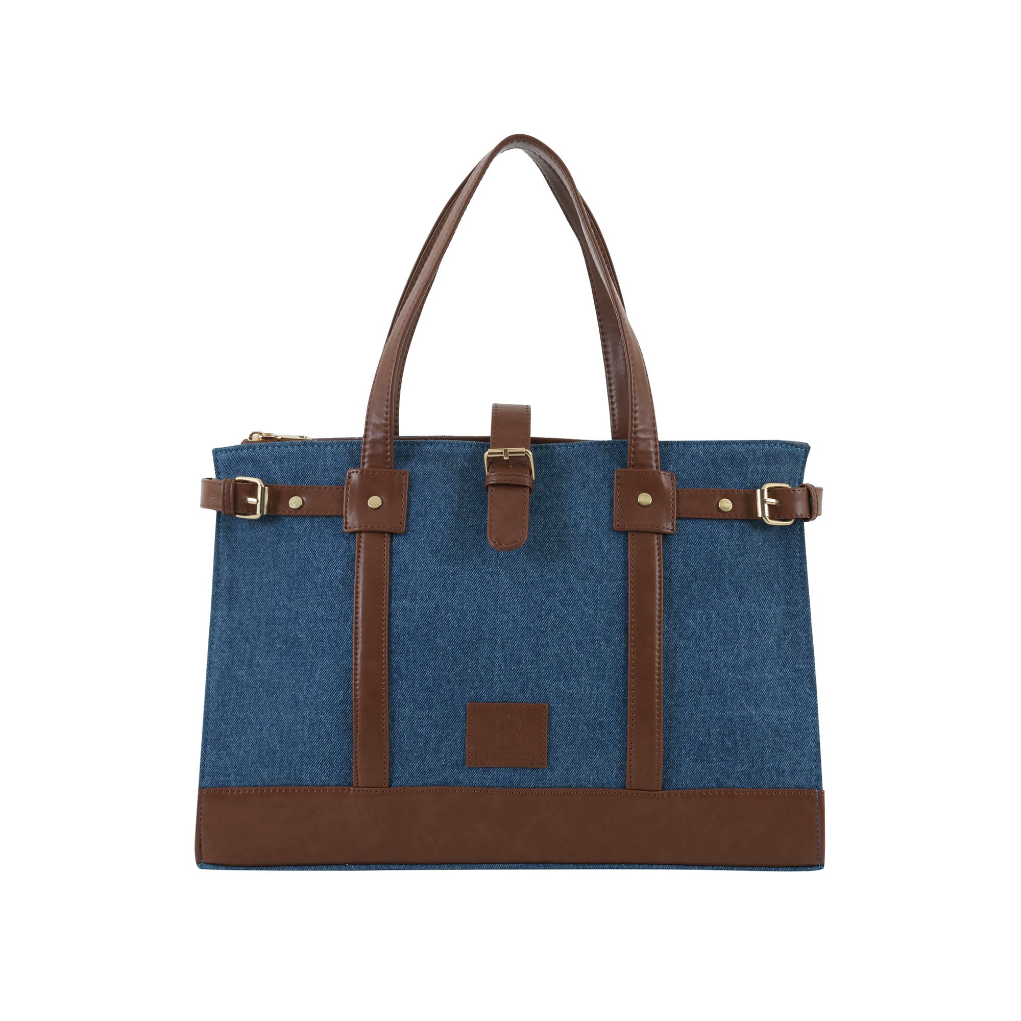 Denim Luxury Blue and Tan Tote