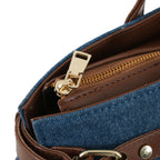 Denim Luxury Blue and Tan Tote