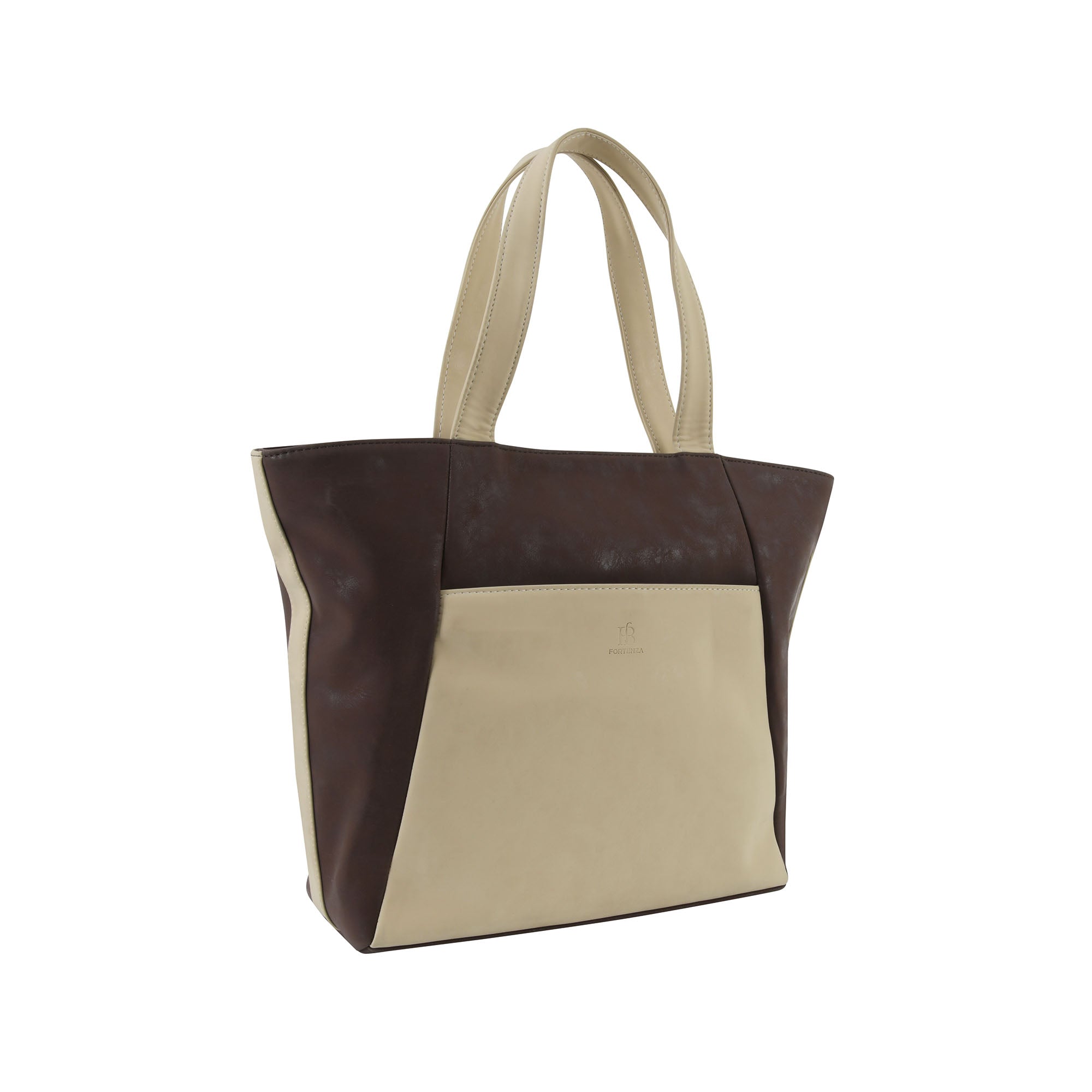Dual Luxury Tote - Beige and Brown