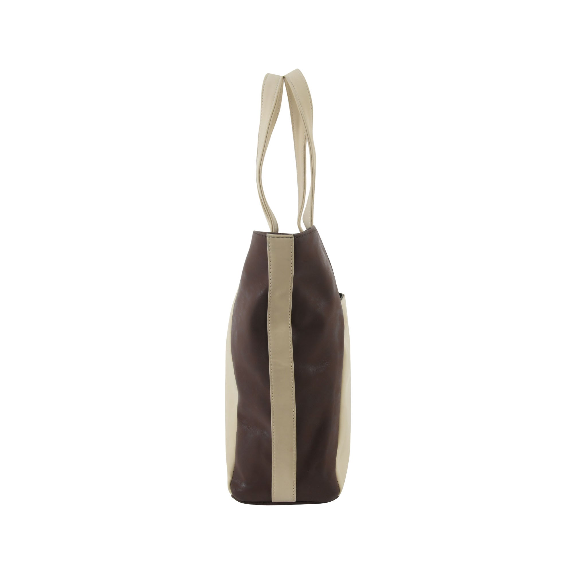 Dual Luxury Tote - Beige and Brown