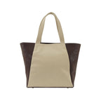 Dual Luxury Tote - Beige and Brown