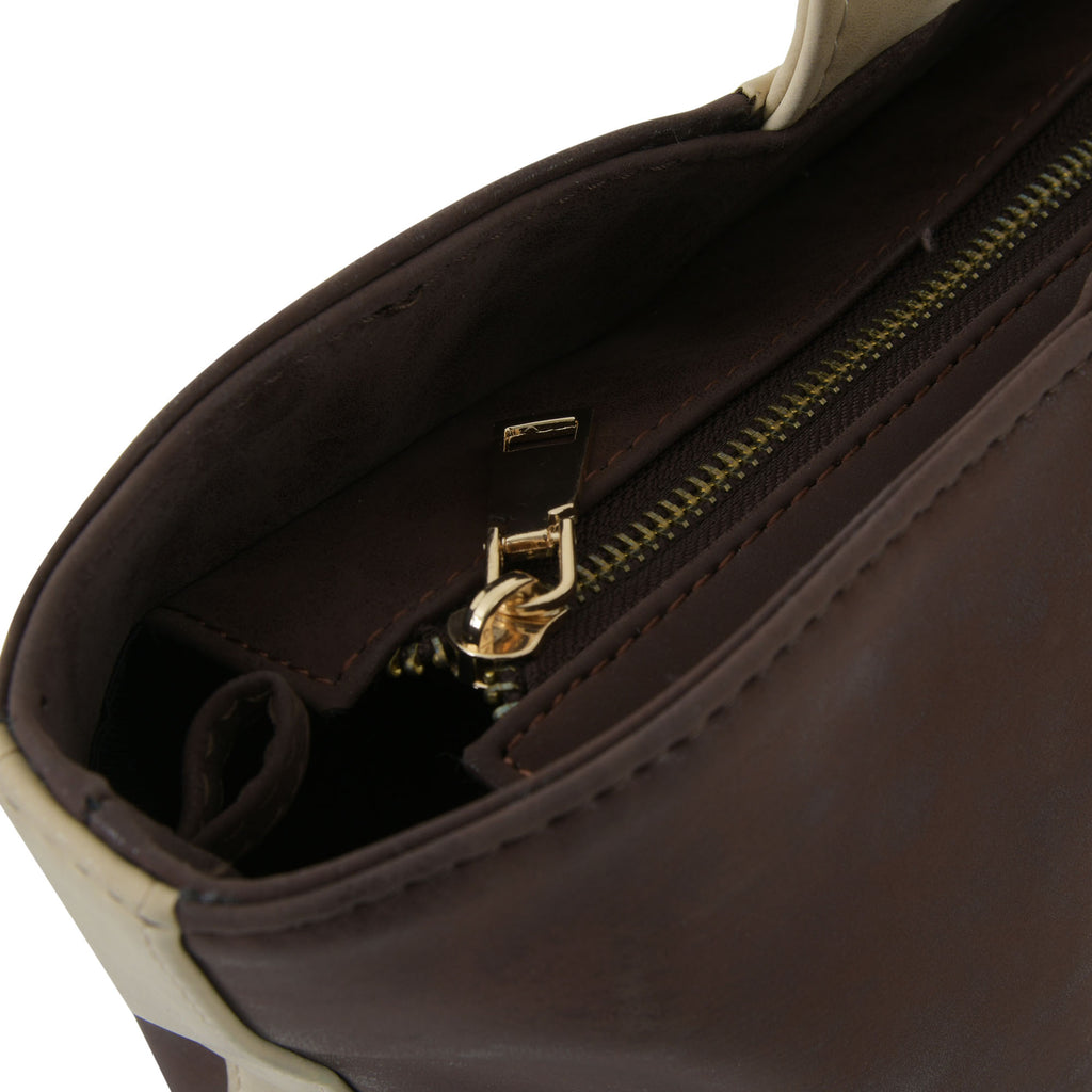 Dual Luxury Tote - Beige and Brown