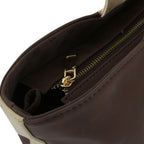 Dual Luxury Tote - Beige and Brown