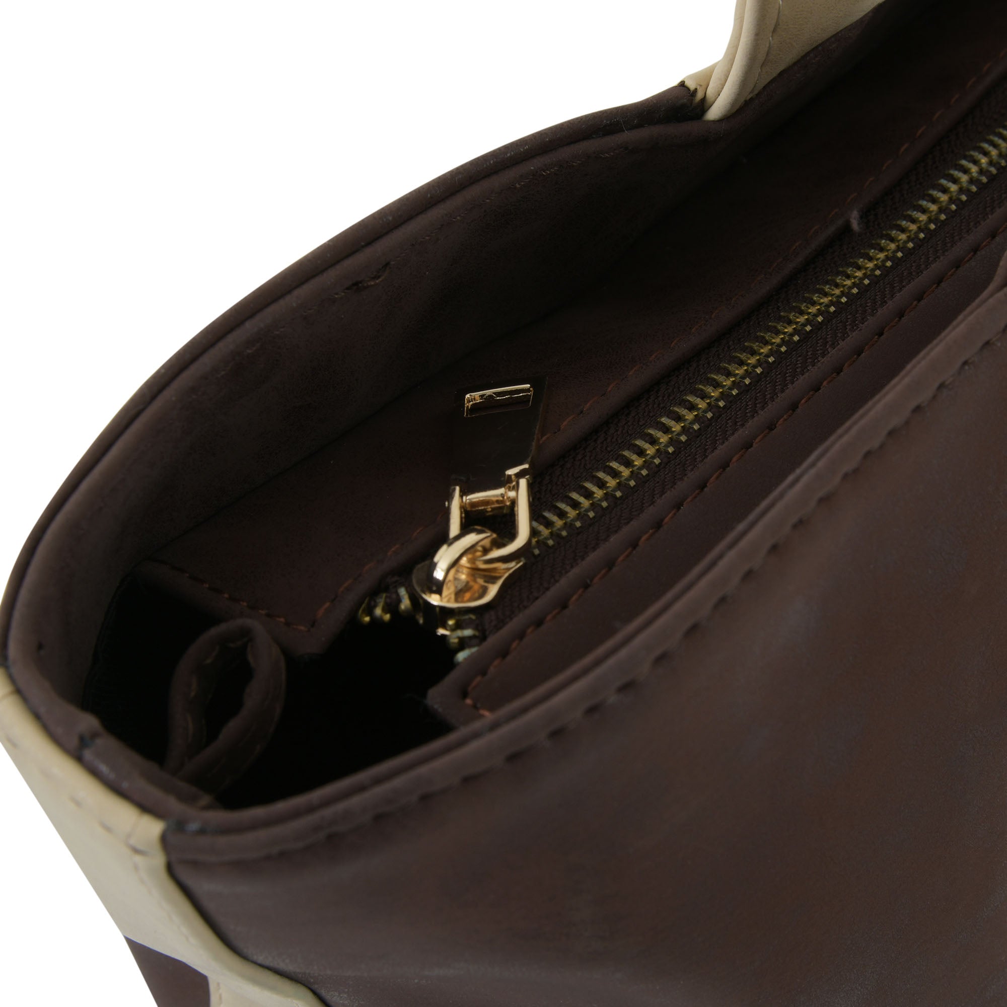 Dual Luxury Tote - Beige and Brown