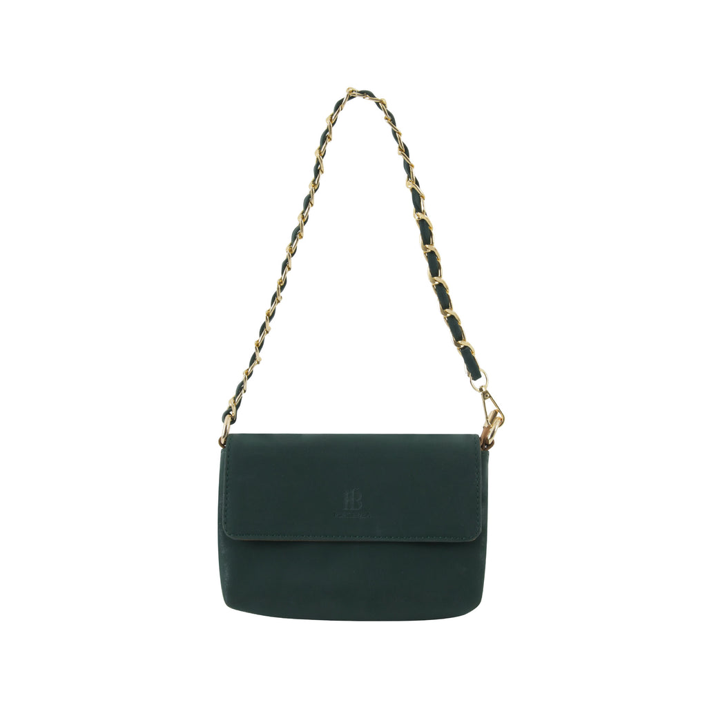 Dual Luxury Tote - Dark green and Tan