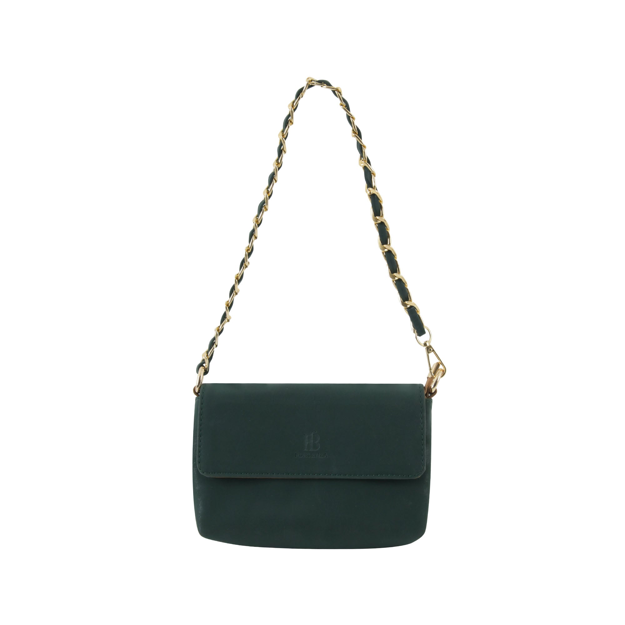 Dual Luxury Tote - Dark green and Tan