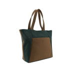 Dual Luxury Tote - Dark green and Tan