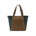 Dual Luxury Tote - Dark green and Tan