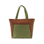 Dual Luxury Tote - Tan and Green