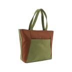 Dual Luxury Tote - Tan and Green