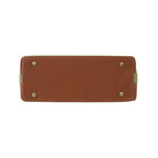 Dual Luxury Tote - Tan and Green