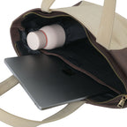 Dual Luxury Tote - Beige and Brown